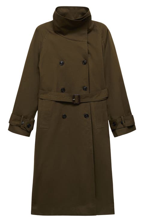 Belted Double Breasted Trench Coat