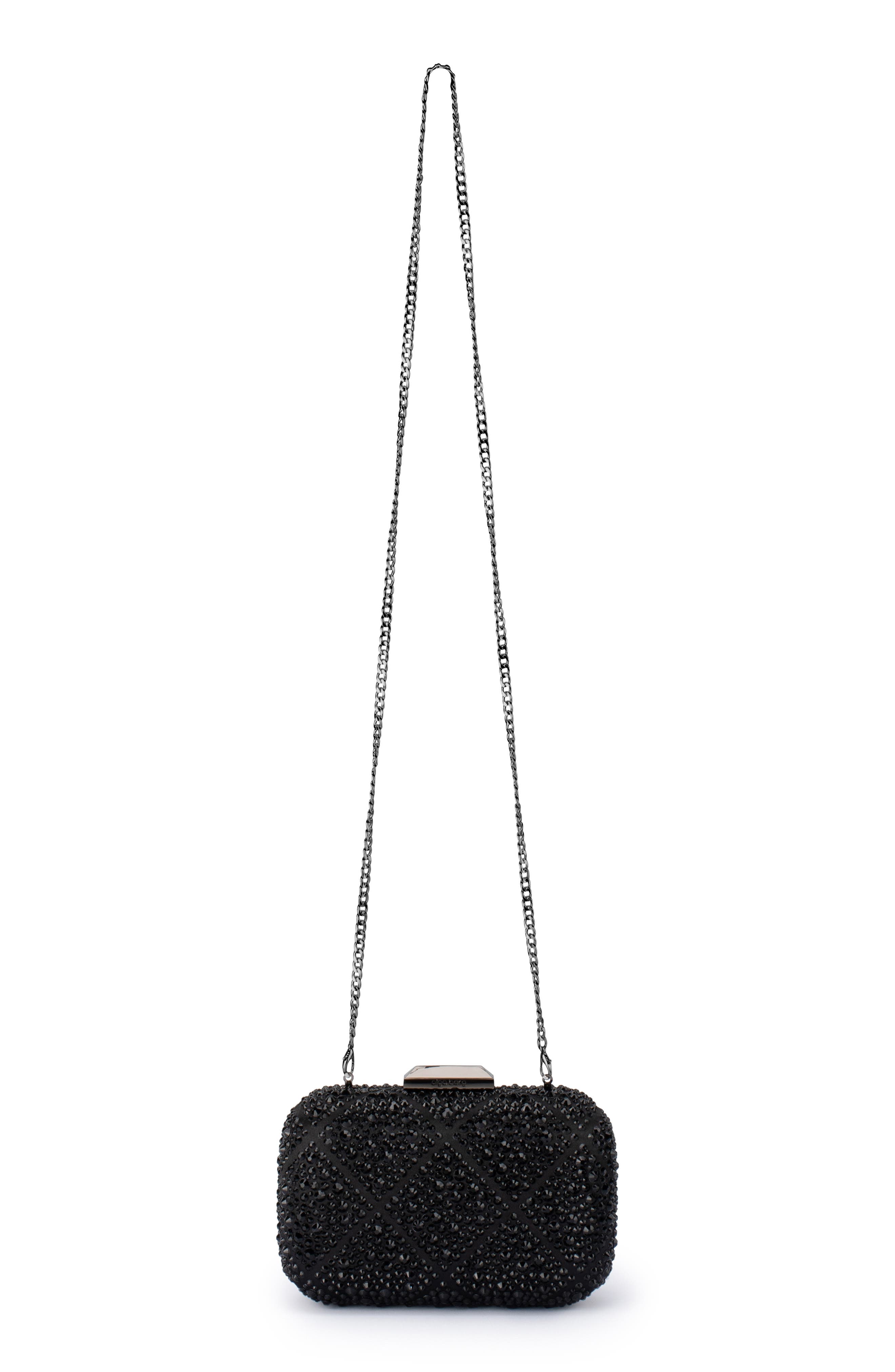 Olga Berg Keren Crystal Hotfix Frame Clutch, Alternate, color, 