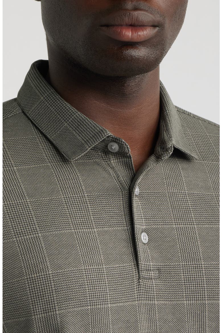 Ardyn Grey Check Cotton Blend Polo, Alternate, color, BELUGA