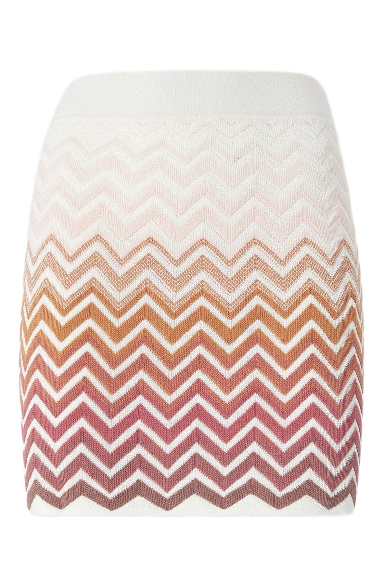 Missoni Chevron Dégradé Cotton And Viscose Mini Skirt, Alternate, color, Green& Brown