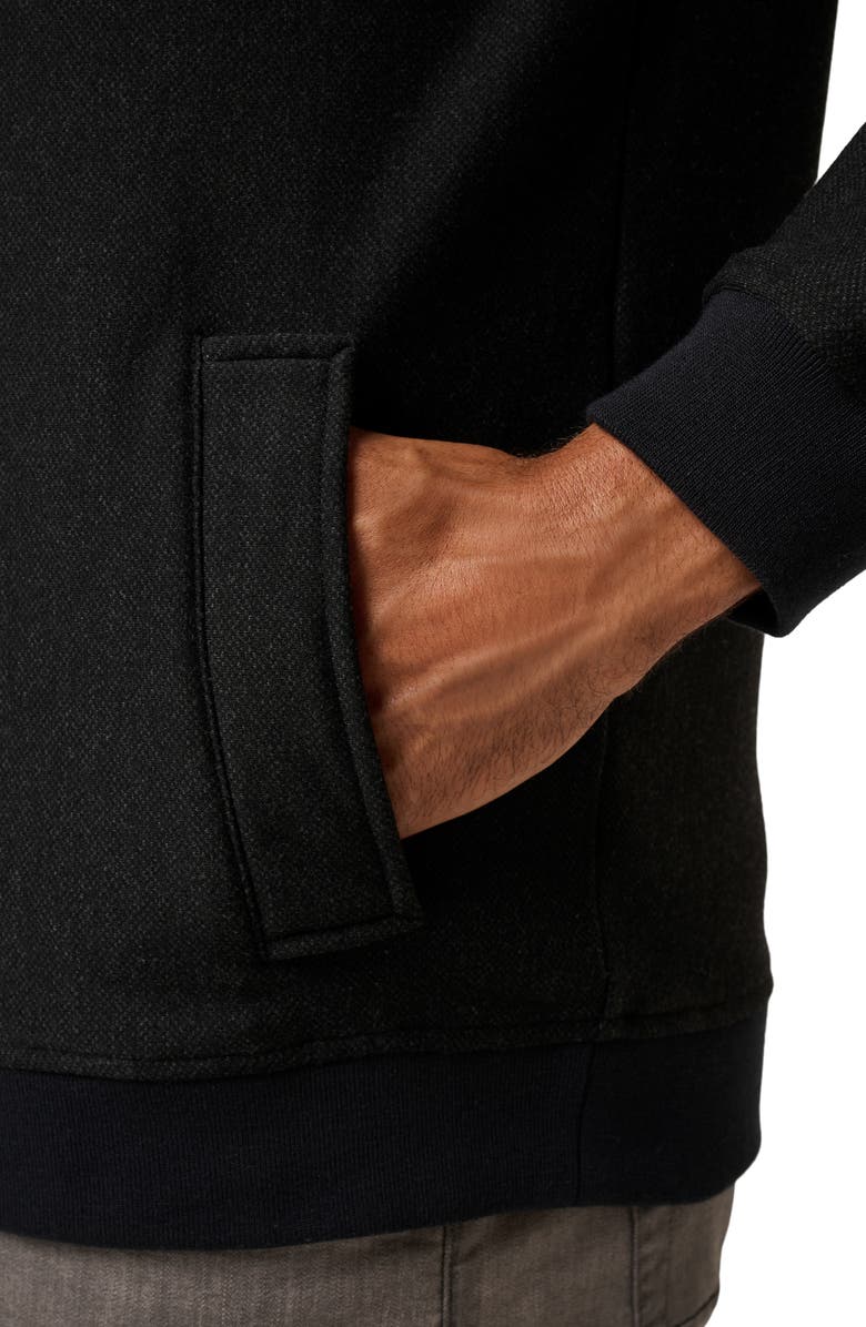 TravisMathew Social Club Bomber Jacket, Alternate, color, Heather Black