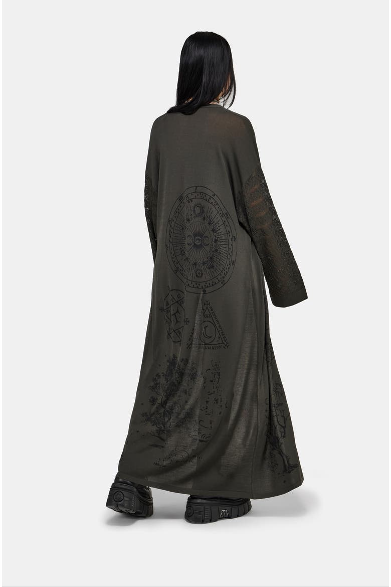 Evander Cosmic Astrology Cardigan, Alternate, color, Green