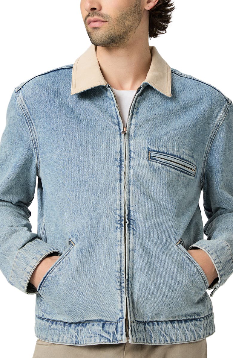 PAIGE Laughlin Denim Zip-Up Jacket, Alternate, color, Moby