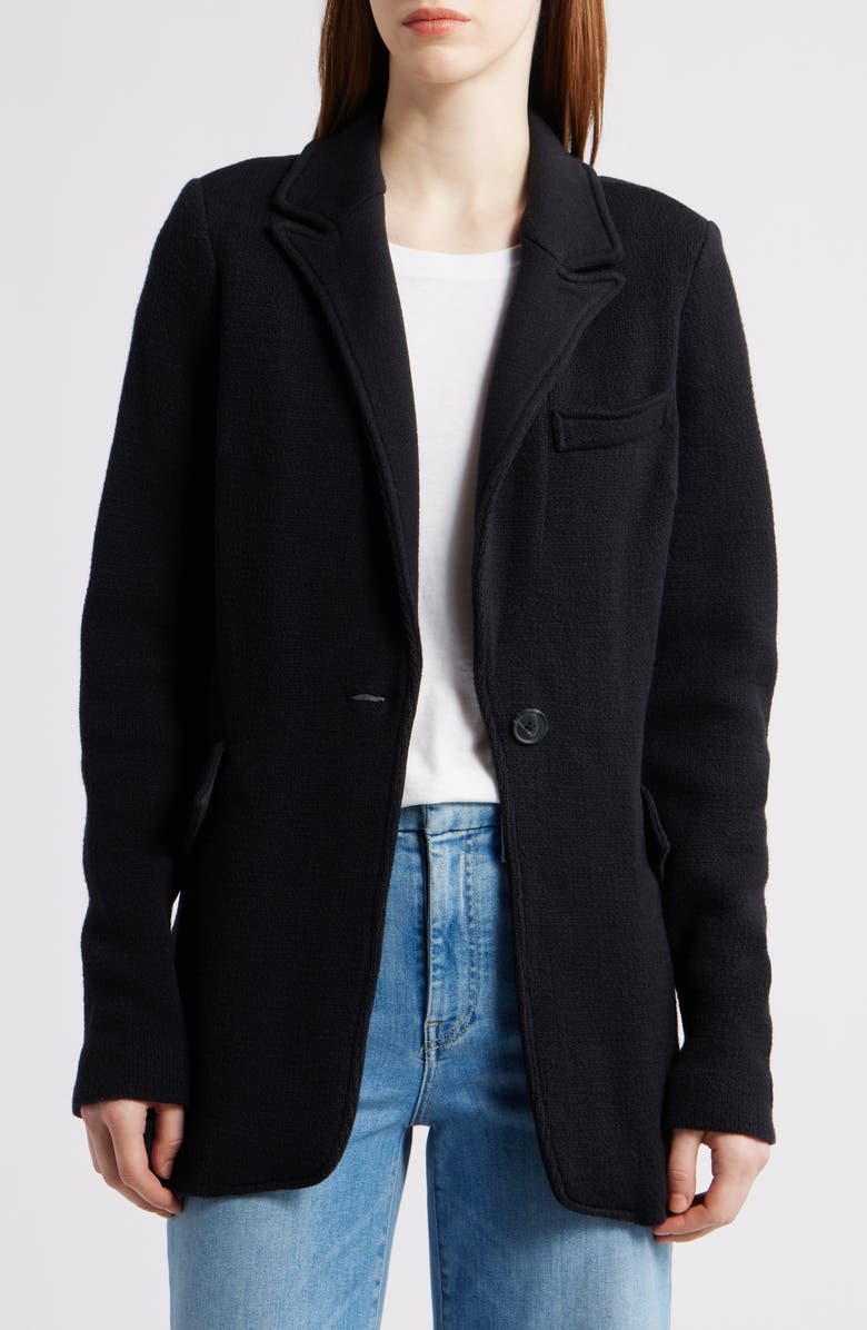 NIC+ZOE Femme Contour Knit Jacket, Main, color, Black Onyx