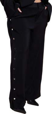 ELOQUII Snap Detail Wide Leg Trouser