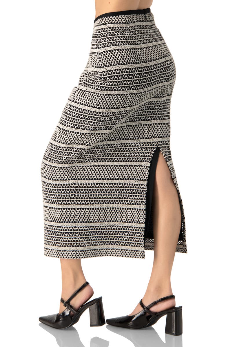 IVONNE Knitted Midi Pencil Skirt, Alternate, color, Black