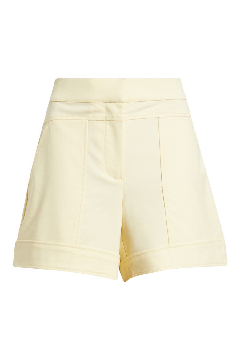 Seamed High Waist A-Line Shorts, Alternate, color, LEMON LUSH