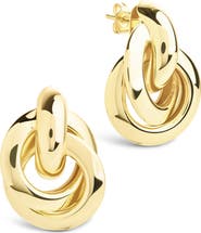 Sterling Forever Ashton Layered Knocker Stud Earrings