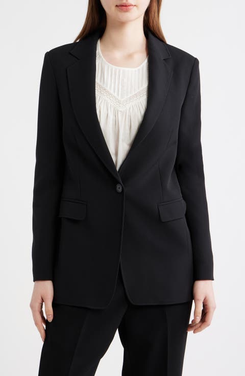 Jabla One-Button Crepe Blazer