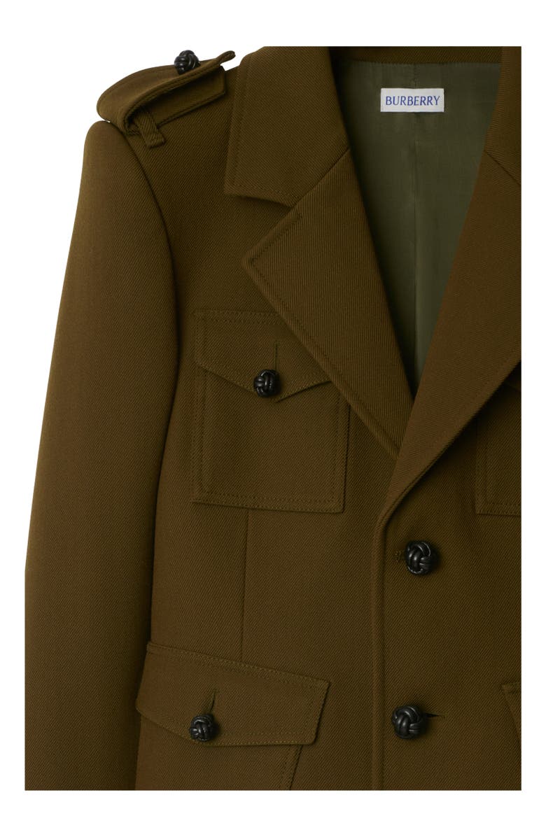 Burberry Nylon Wool Blend Tailored Jacket, Alternate, color, Furrow