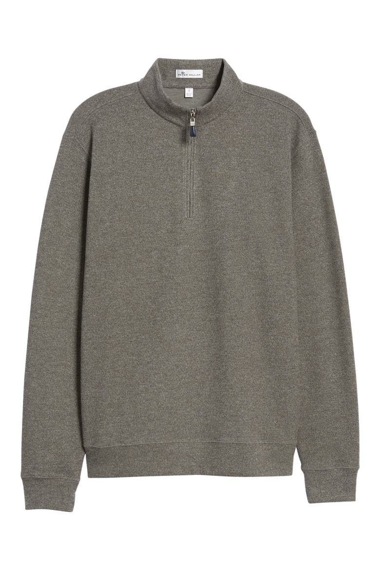 Mélange Fleece Quarter Zip Pullover, Alternate, color, SMOKE