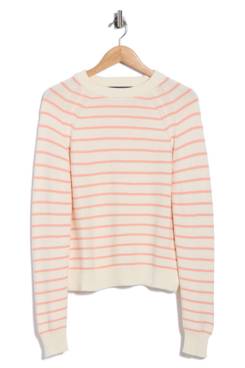 Mozart Stripe Crewneck Sweater, Alternate, color, IVORY/ PEACH STRIPE