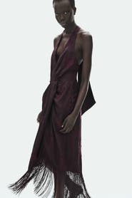 H&M Jacquard-weave Dress With Fringe