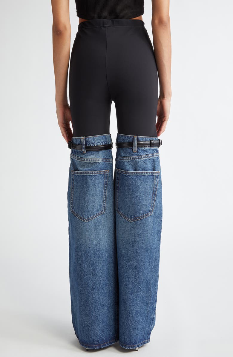 Coperni Hybrid Denim & Knit Pants, Alternate, color, 