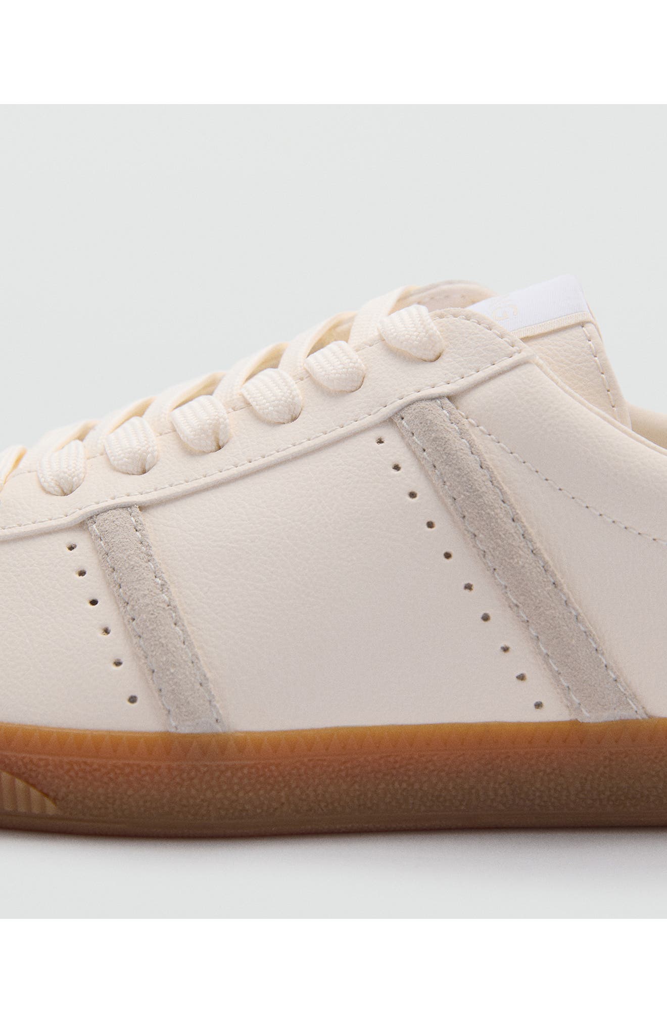 MANGO Contrast Panel Sneaker, Alternate, color, White