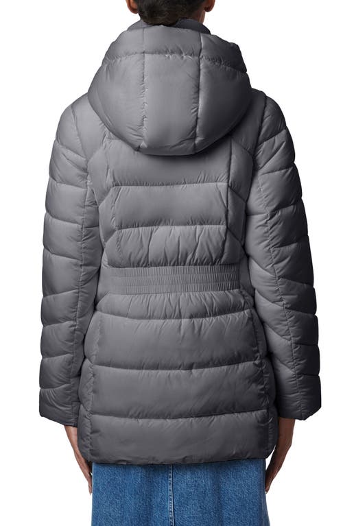 Bernardo Hooded Puffer Jacket With Bib In Urban Grey