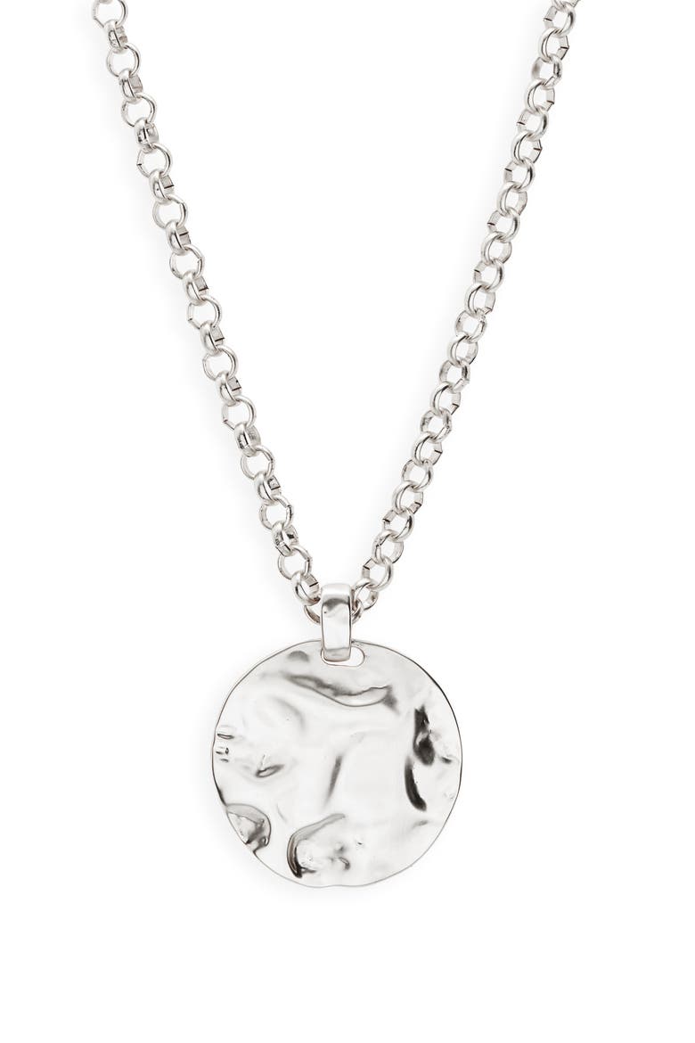 Long Dollop Disc Pendant Necklace, Alternate, color, SILVER