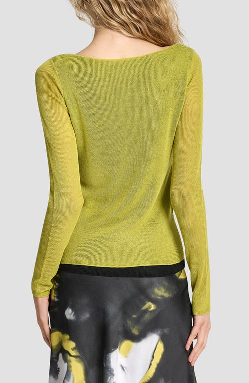 Dkny Double Layer Boat Neck Sweater In Green