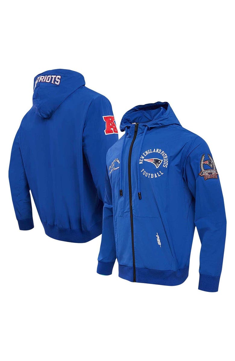 PRO STANDARD Men's Pro Standard Royal New England Patriots Hybrid Woven Full-Zip Hoodie, Main, color, 