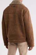 Rainforest Faux Leather Jacket with Faux Shearling Collar