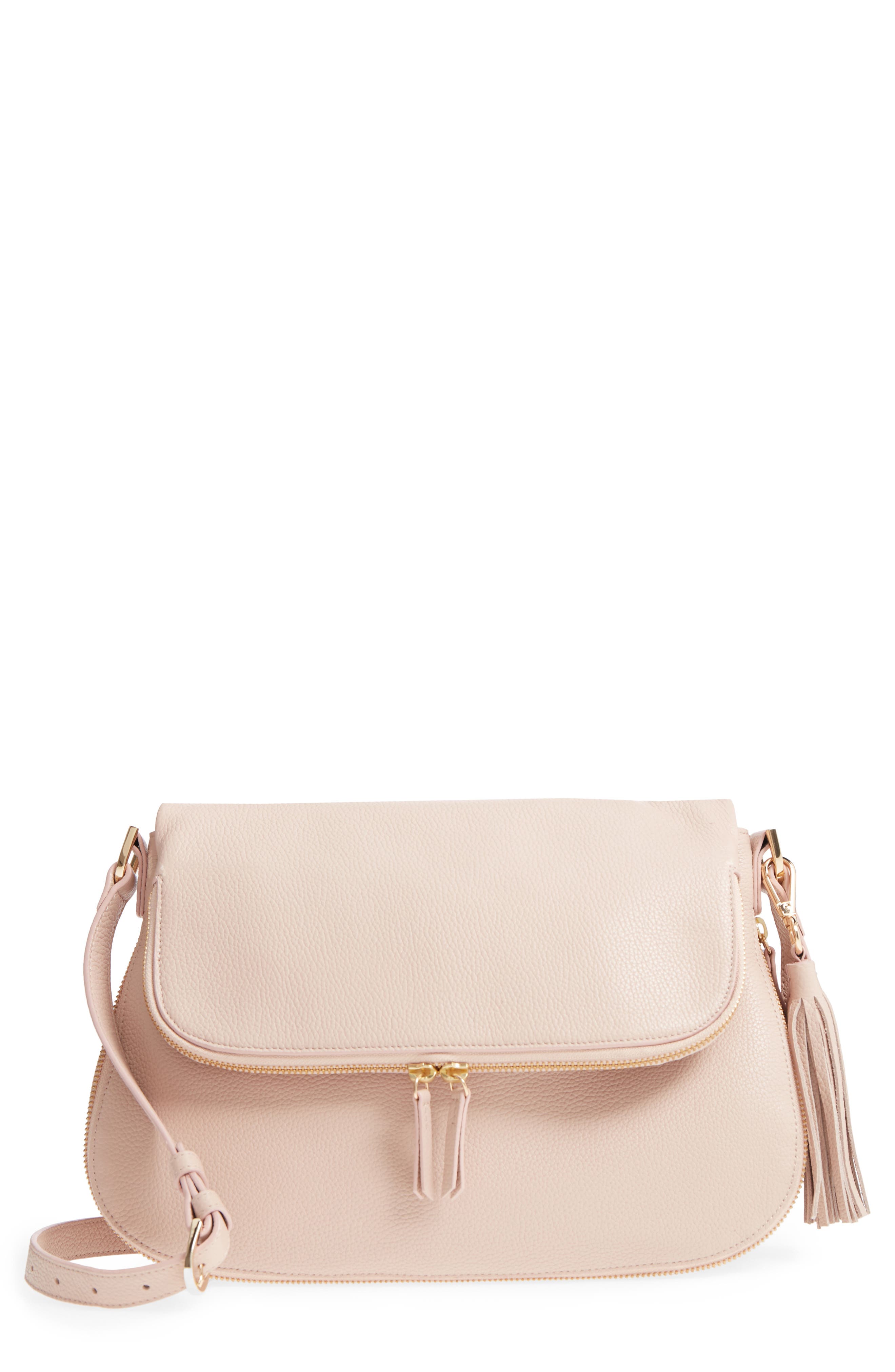 Nordstrom Kara Leather Expandable Crossbody Bag, Main, color, 