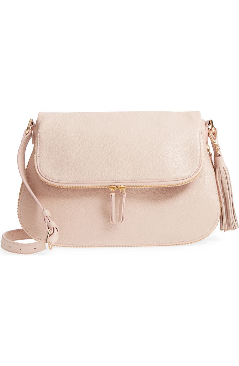 Nordstrom Kara Leather Expandable Crossbody Bag, Main, color,