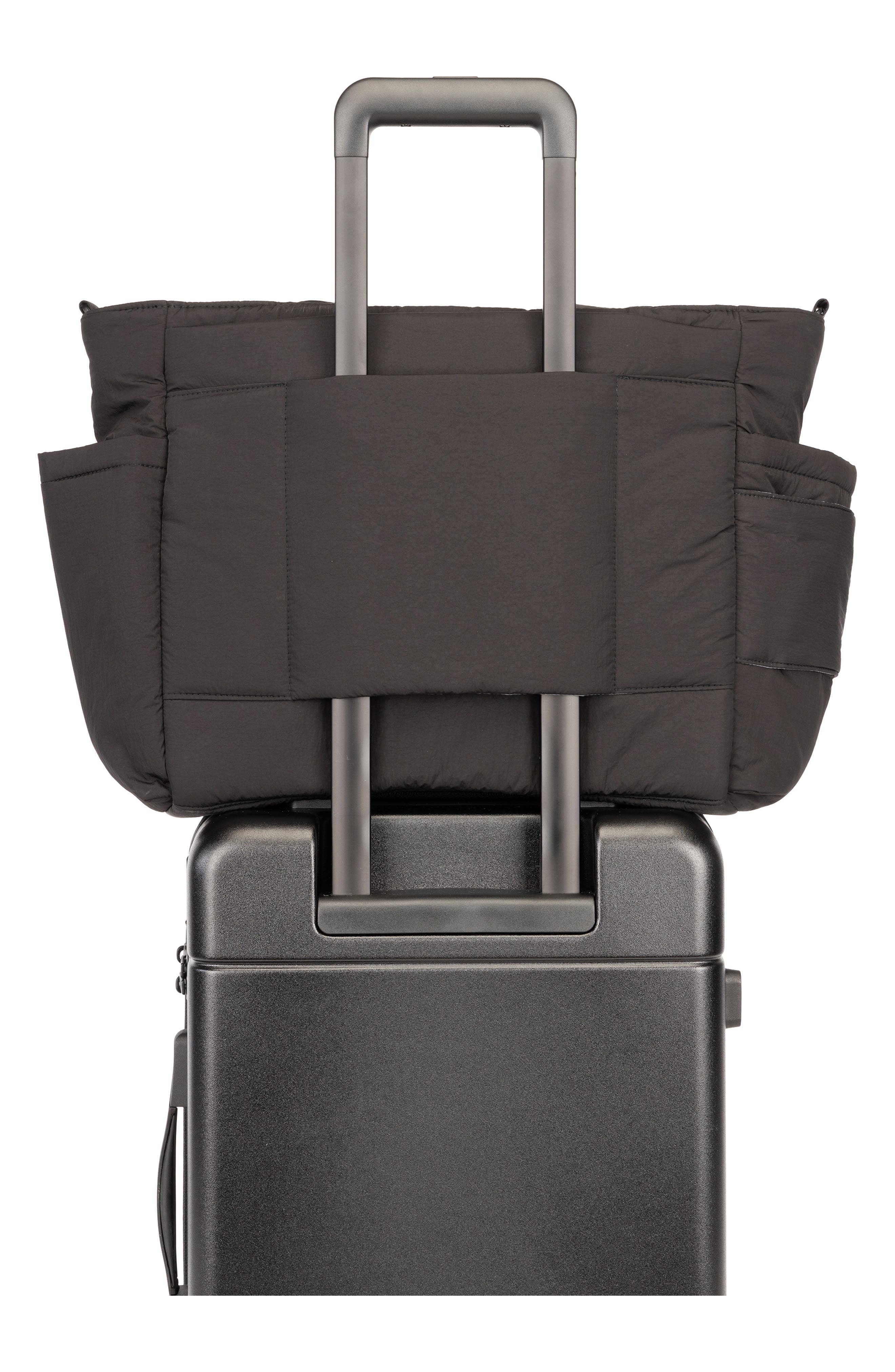 CALPAK Diaper Tote with Laptop Sleeve, Alternate, color, Black