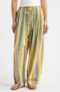Free People Chambers Stripe Drawstring Linen & Cotton Pants