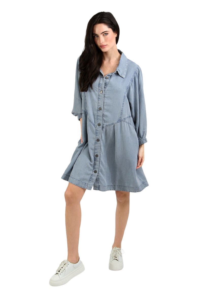 Supercut Denim Dress, Main, color, Mid Denim