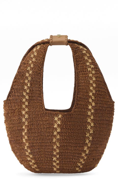 Aquarius Raffia Hobo Bag