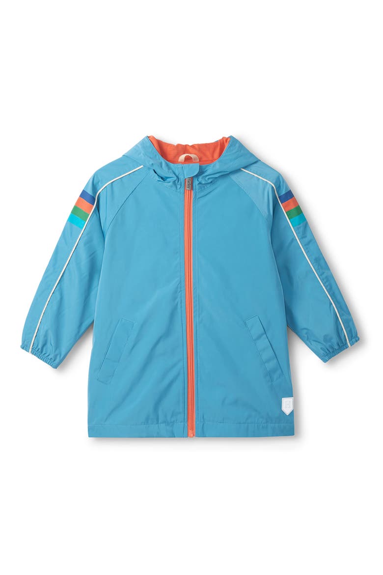 Kids' Niagra Blue Hooded Raincoat, Main, color, BLUE