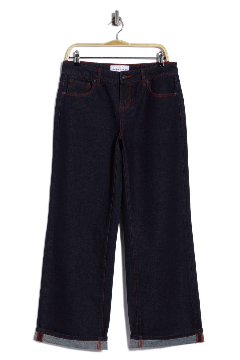 Contrast Thread Baggy Tapered Jeans, Main, color, RINSE