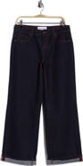 Fade Out Loud Contrast Thread Baggy Tapered Jeans