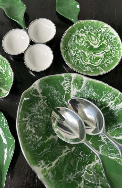 Lunares Verdura Appetizer Server Round In Green