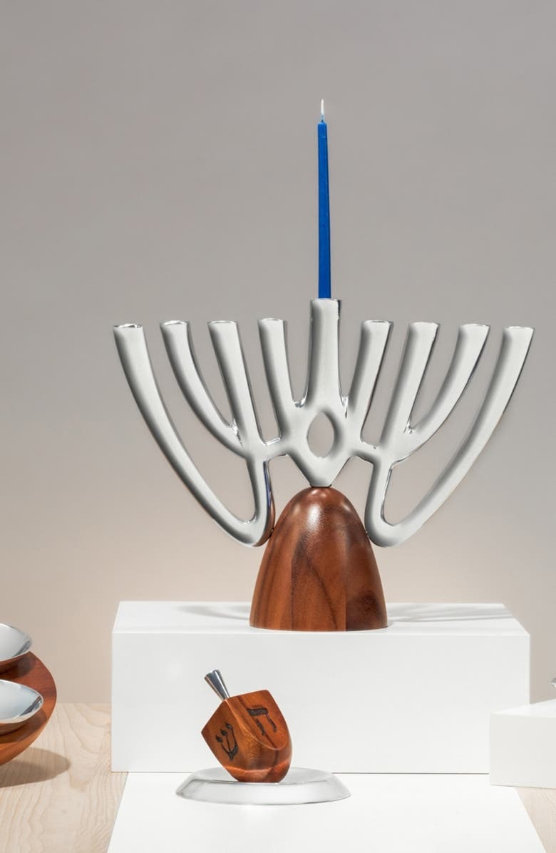 Nambé Unity Menorah, Alternate, color, Silver