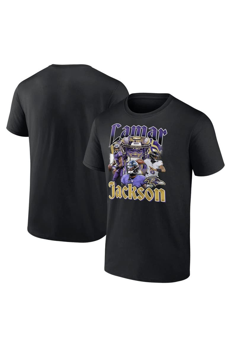 Men's Fanatics Lamar Jackson Black Baltimore Ravens Notorious Player Graphic T-Shirt, Main, color, Black
