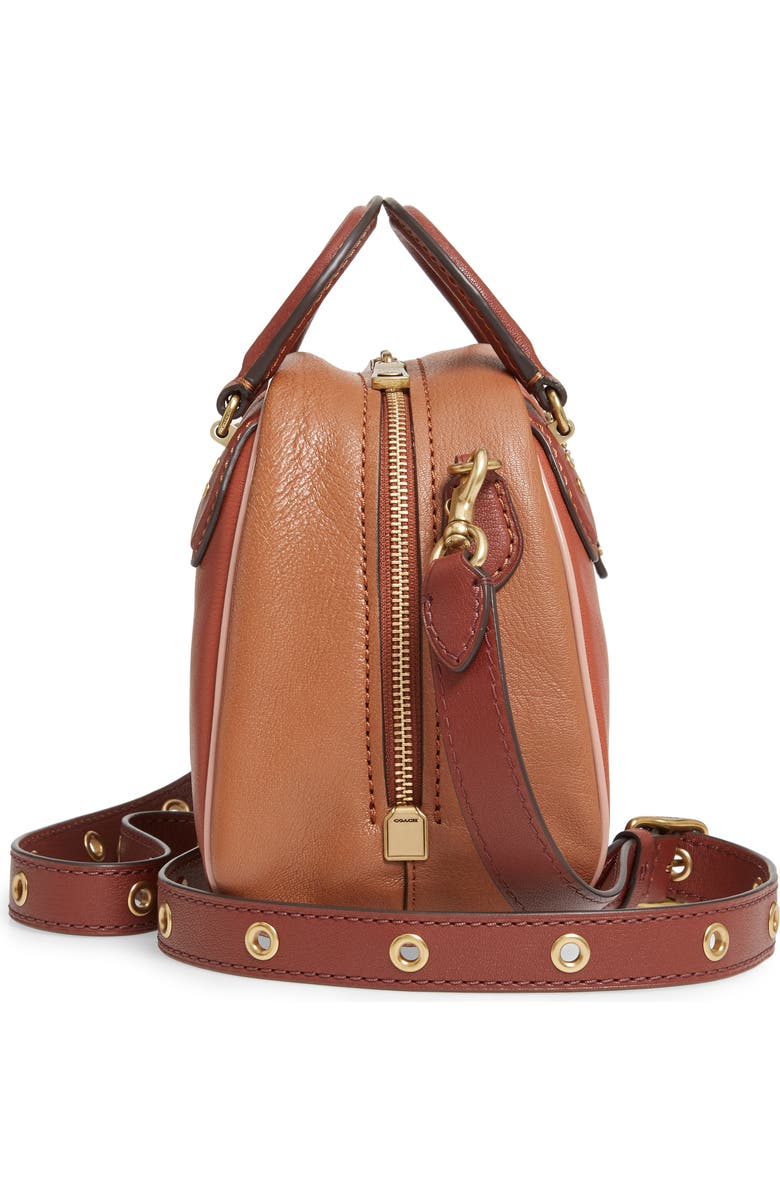 COACH Marleigh 20 Colorblock Goatskin Leather Satchel, Alternate, color,