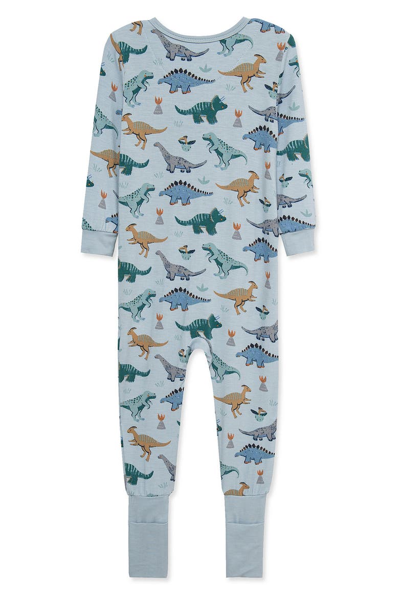 Kids' Dino One Piece Pajamas, Alternate, color, BLUE