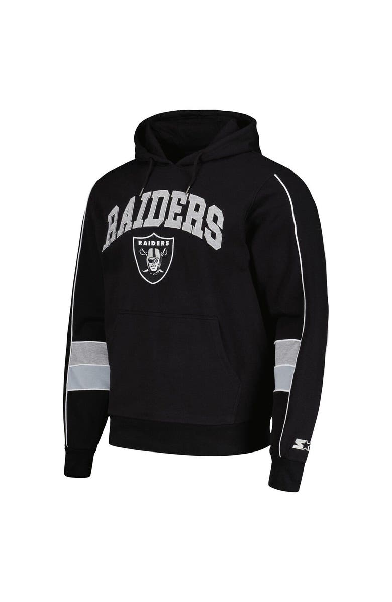 STARTER Men's Starter Black Las Vegas Raiders Captain Pullover Hoodie, Alternate, color, Black