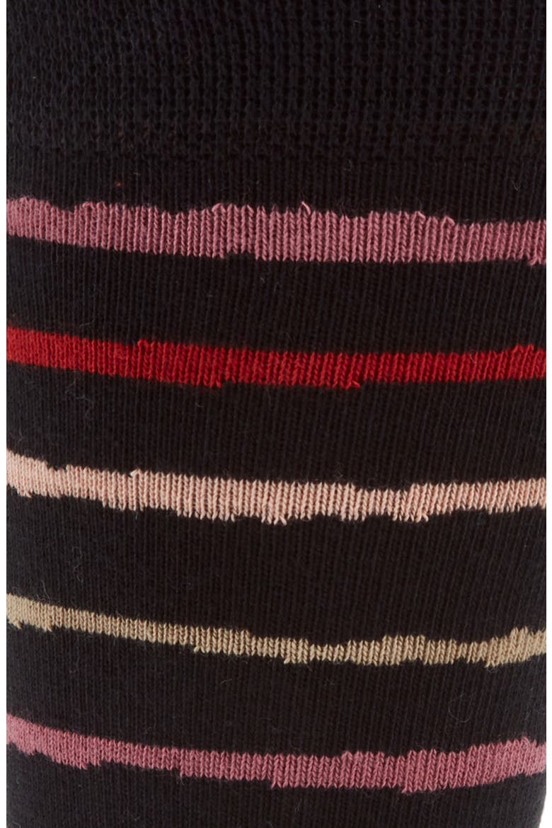 Painted Stripe Cotton Blend Dress Socks, Alternate, color, BLACK