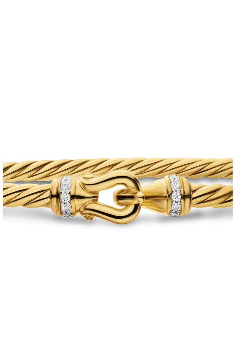 Micro Cablespira® Flex Buckle Bracelet in 18K Yellow Gold with Diamonds, 2.6mm, Alternate, color, GOLD
