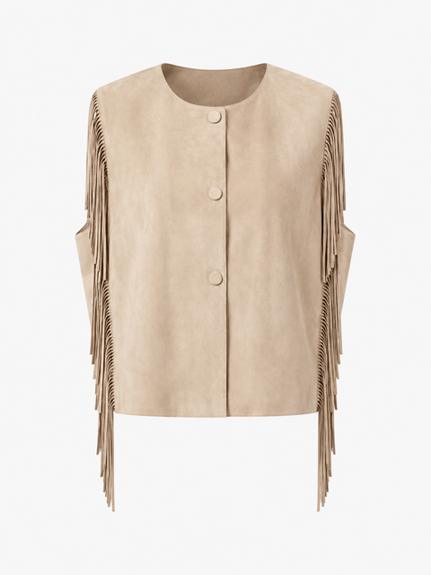 Lipso Fringe Suede Leather Vest