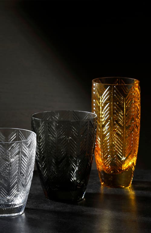 Missoni Home Tableware Champagne Glasses Zig Zag Set Of 6  Amber 11 Oz, Diam. 2.5", H 5.5" In Orange
