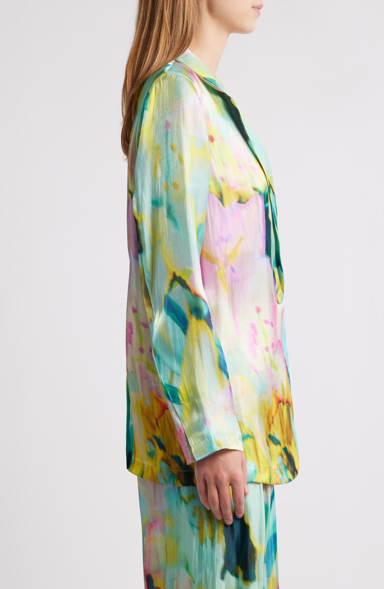 KOBI HALPERIN Joan Print One-Button Satin Blazer, Alternate, color, Capri Multi