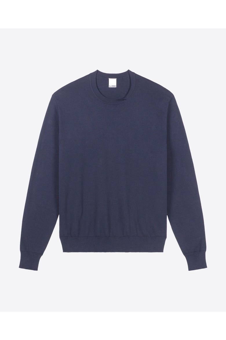 Twist Collar Cotton Sweater, Main, color, Sleight Blue