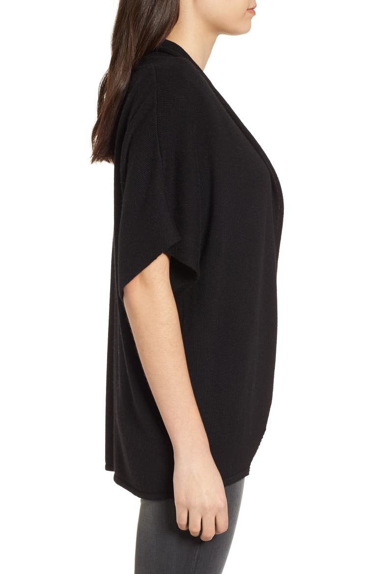 Dolman Sleeve Cardigan, Alternate, color, BLACK