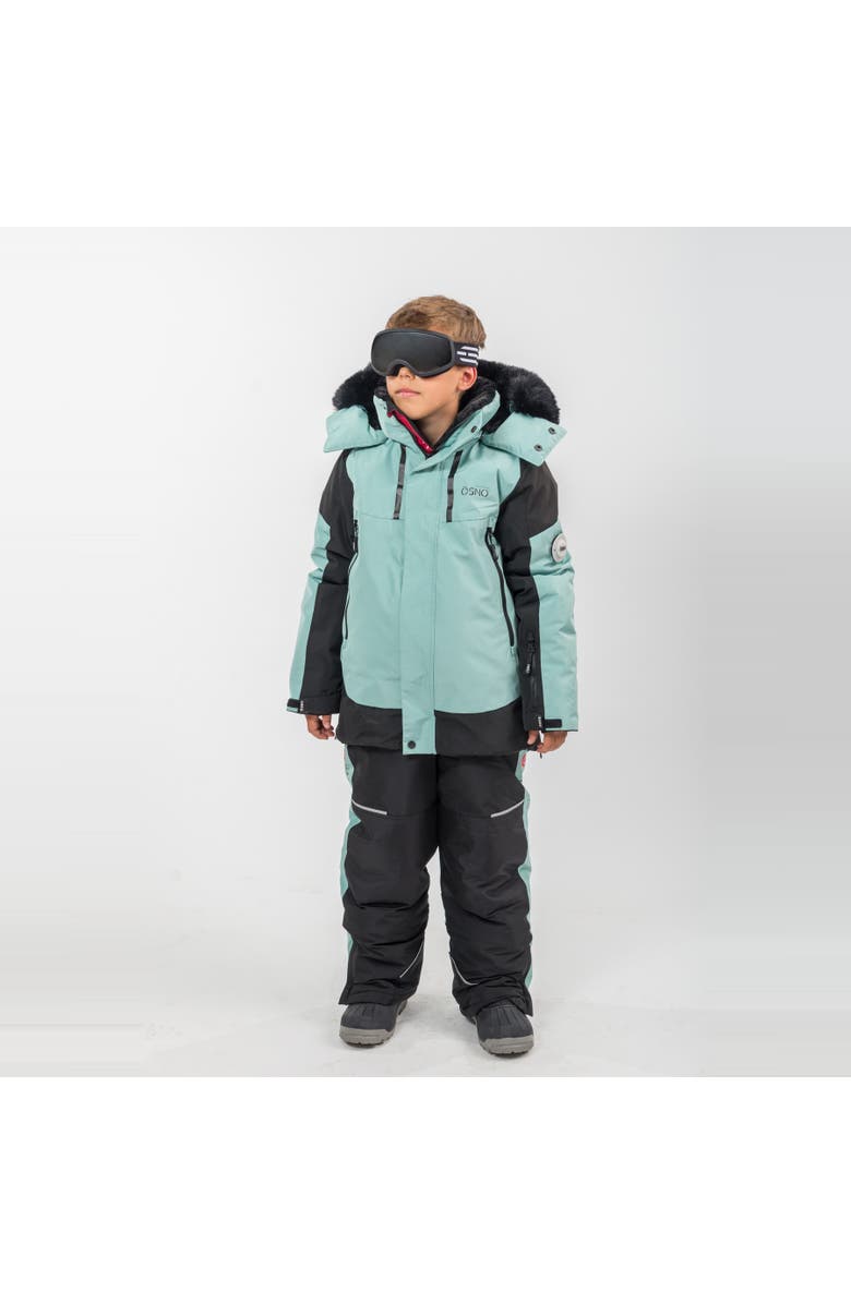 ÖSNO Blake Performance Snowsuit Jacket and Snowpants, Alternate, color, Fuschia With White Fur
