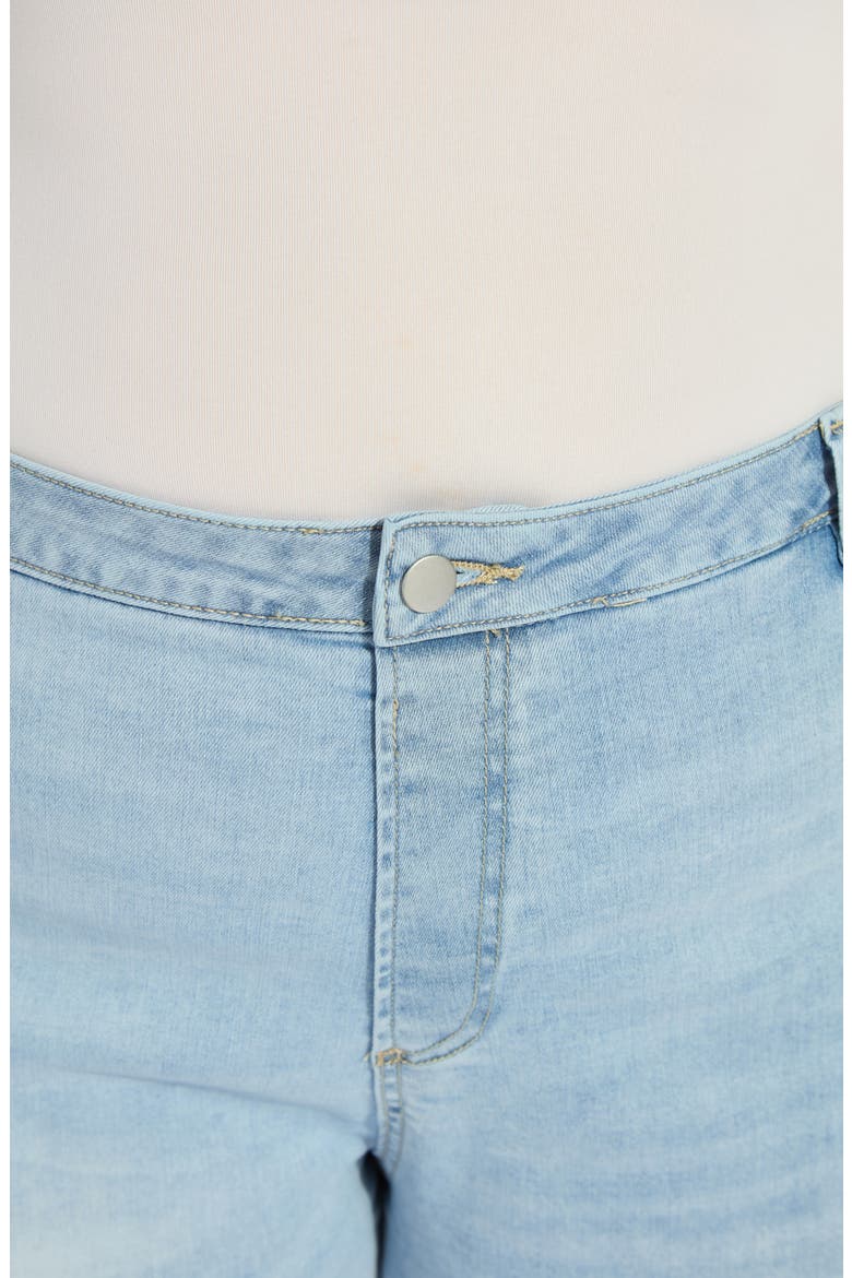 Iris Flat Front Wide Leg Jeans, Alternate, color, BLEACHED BLUE