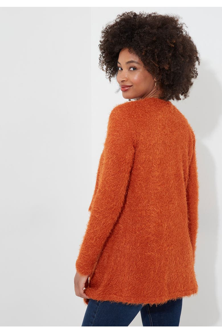 Fuzzy Cascade Cardigan, Alternate, color, BURNT ORANGE