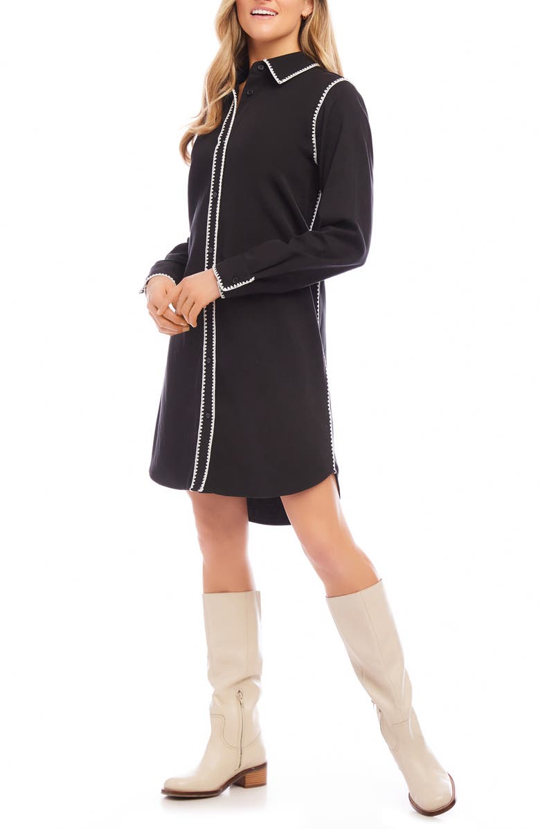 Karen Kane Edge Stitch Long Sleeve Shirtdress, Alternate, color,